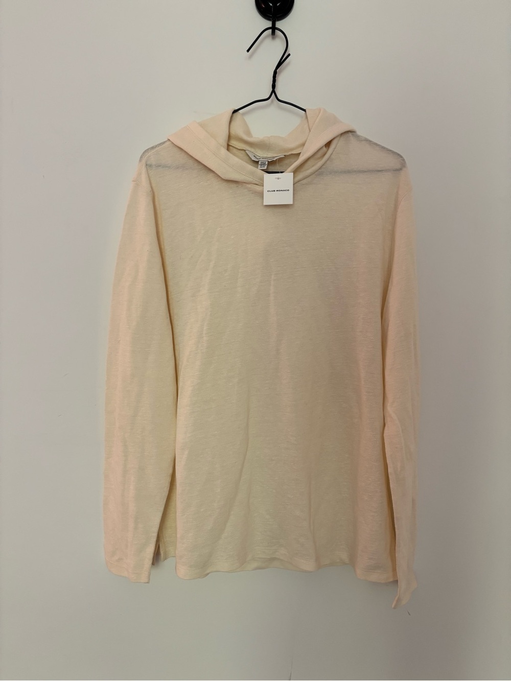 Club Monaco Peach Sheer Hooded Top